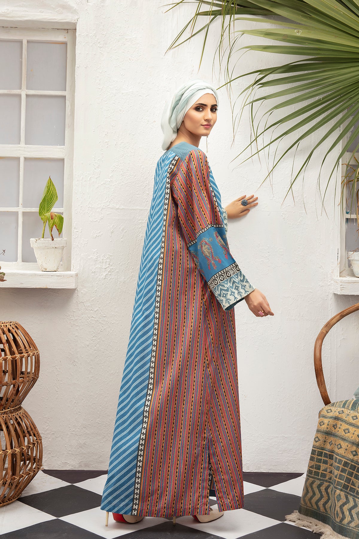 DS21-90 Digital Lawn Stitched Fustaan with Mask  1PC