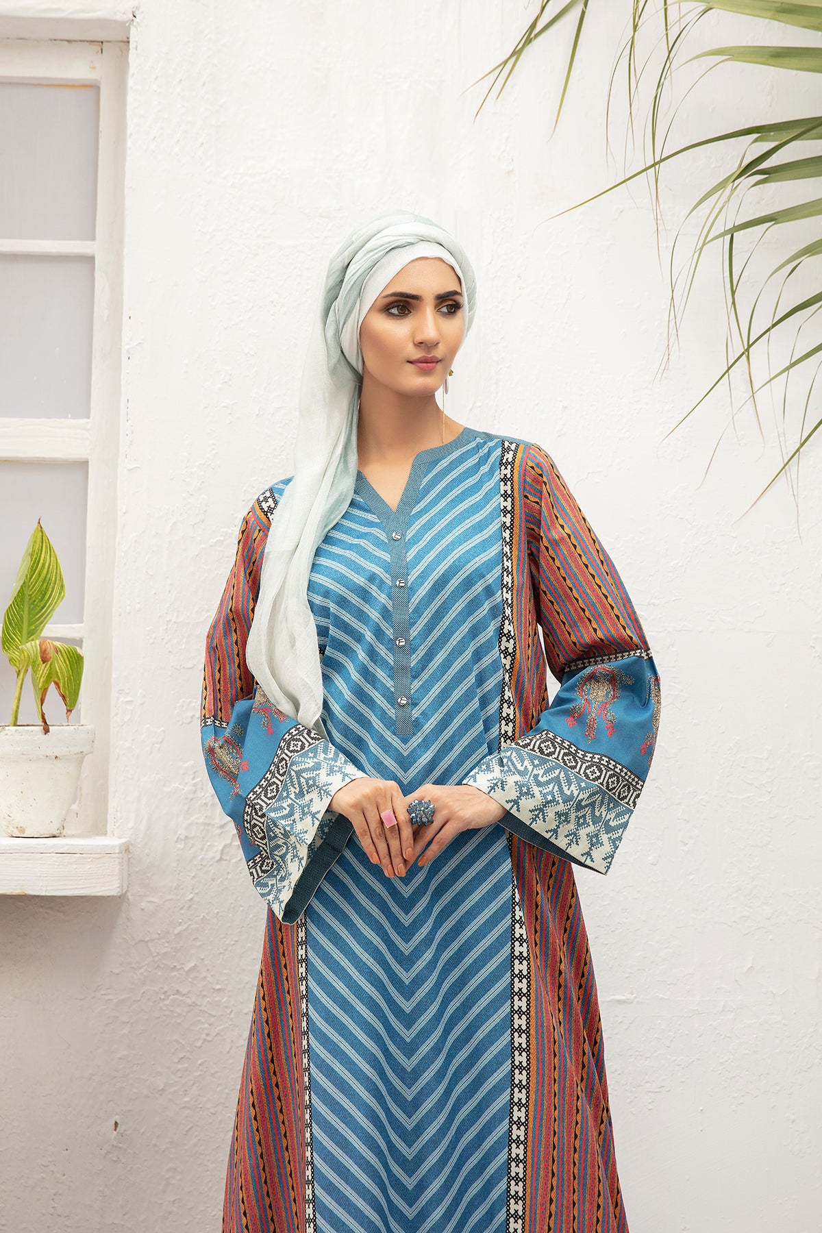 DS21-90 Digital Lawn Stitched Fustaan with Mask  1PC