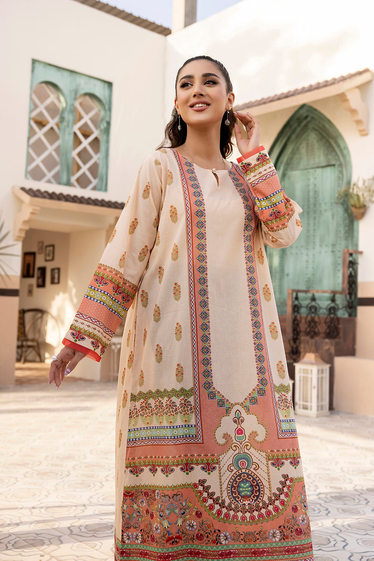 DS22-130-Printed Straight Fustaan 1PC