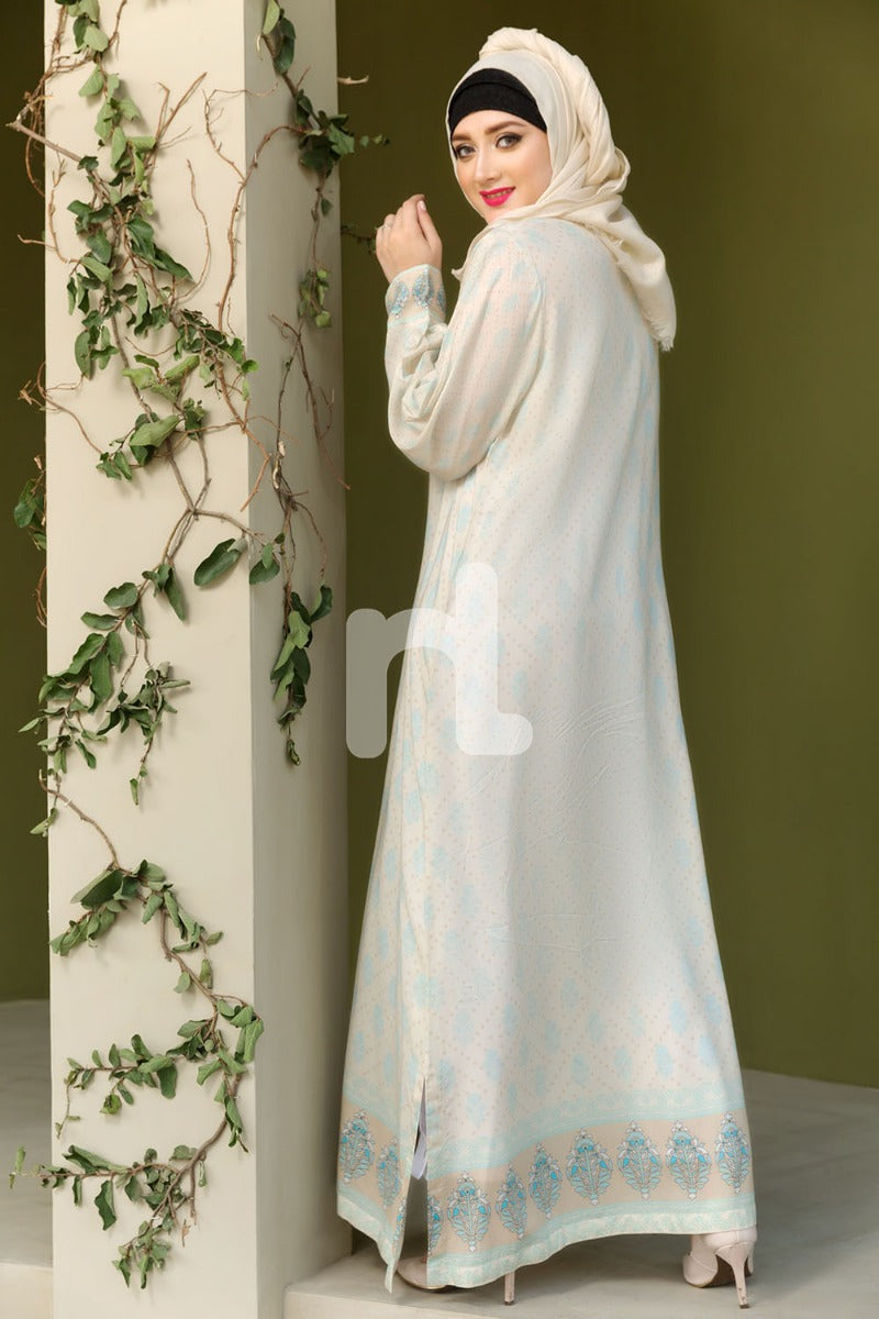 DSW19-96 Peach Digital Printed Stitched  Jalabiya – 1PC - Nishat Linen UAE