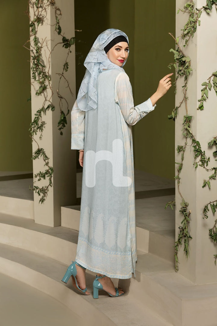 DSW19-91 Peach Digital Printed Stitched  Jalabiya – 1PC - Nishat Linen UAE