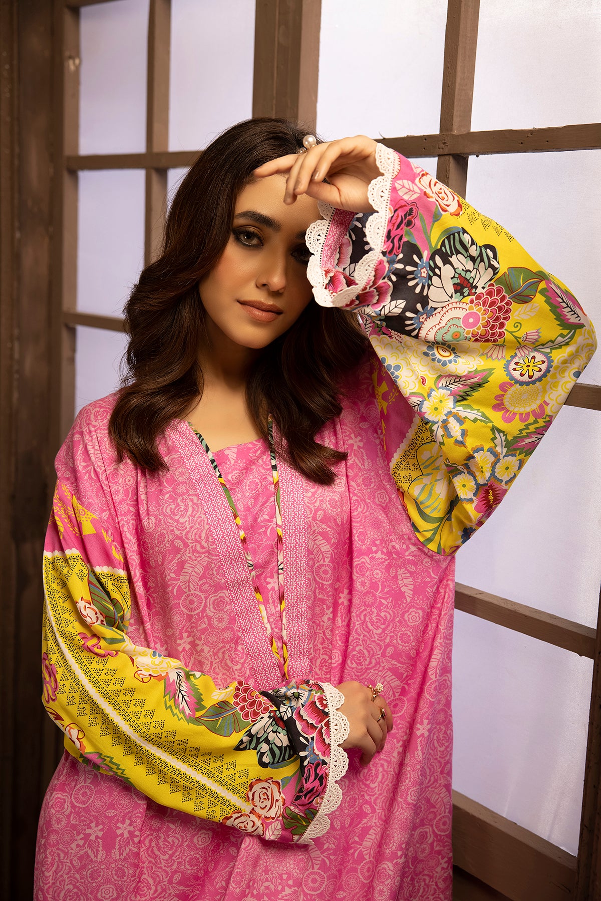 DSW22-29- Placket Detailing Printed Fustaan 1PC