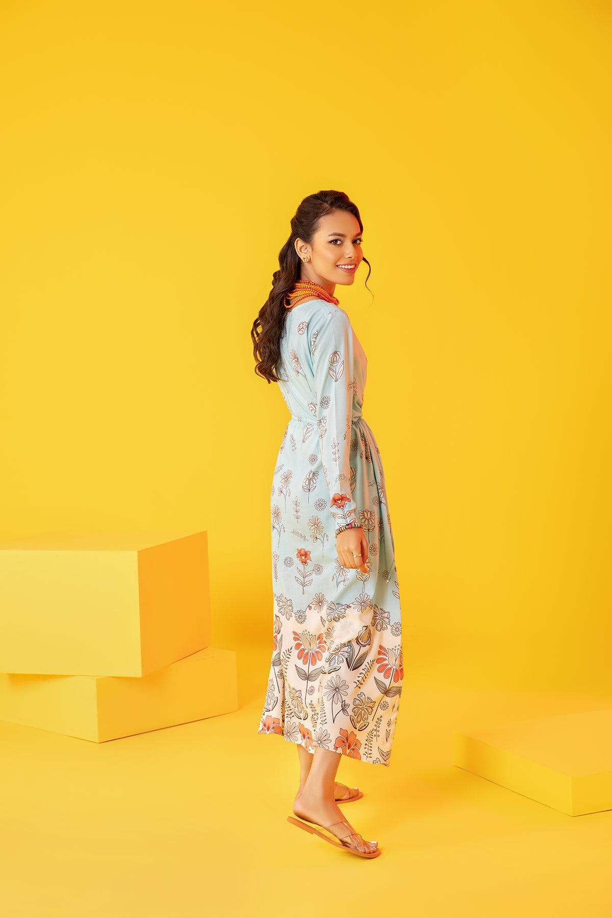 FS22-63-Printed Long Dress