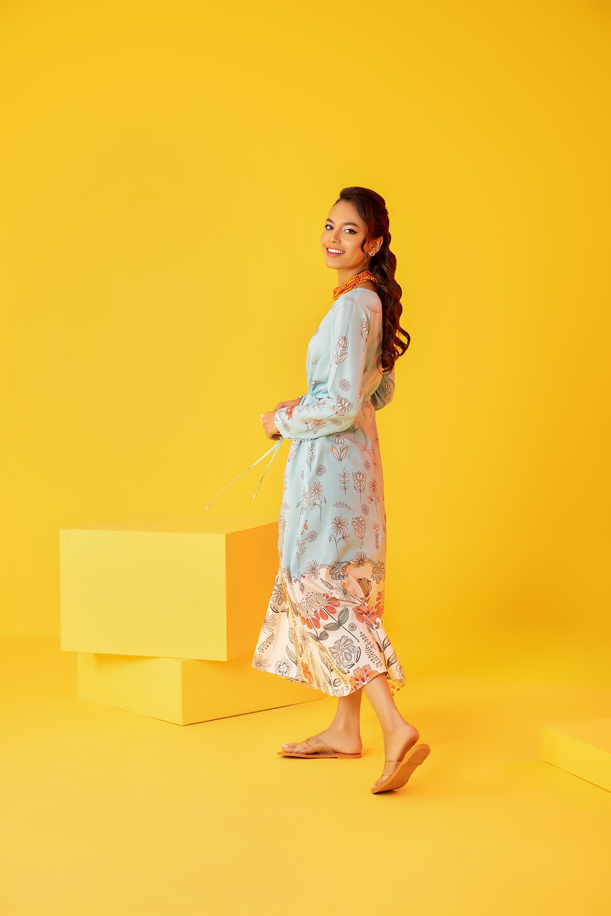 FS22-63-Printed Long Dress