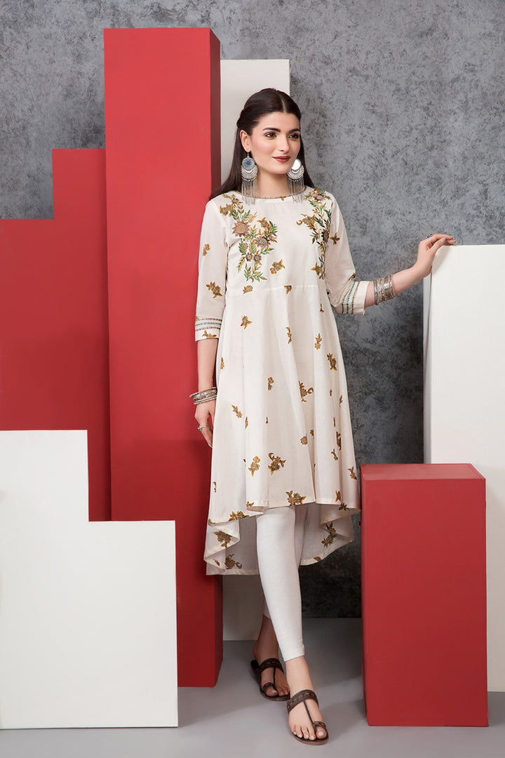 PE20-18 Printed Embroidered Stitched Frock - 1PC - Nishat Linen UAE