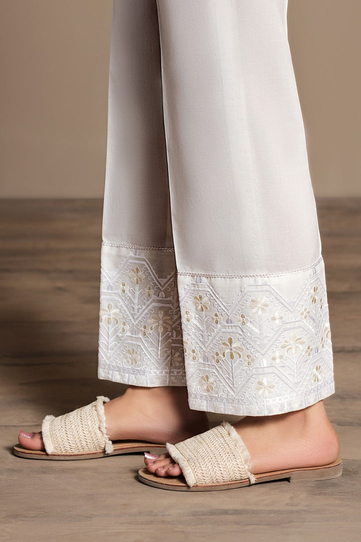 PS20-42 Dyed Embroidered Stitched Cambric Trouser - Nishat Linen UAE