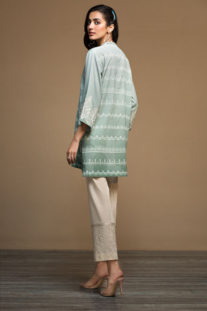 PW19-152 Grey Digital Printed Embroidered Stitched Cotton Karandi Shirt - 1PC - Nishat Linen UAE